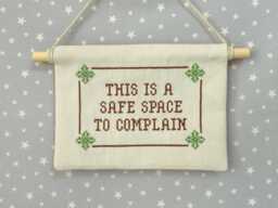 Funny Home Wall Hanging, Sarcastic Quote Sign, Personalised Cross Stitch Decor Gift, Embroidered Art - thumbnail 1