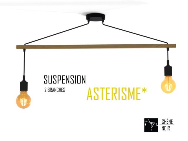 Pendant Light Asterism 2 Bulbs, White & Blue Scandinavian Chandelier - image 1