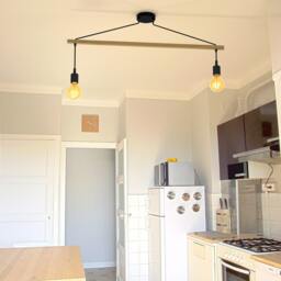 Pendant Light Asterism 2 Bulbs, White & Blue Scandinavian Chandelier - thumbnail 2