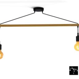 Pendant Light Asterism 2 Bulbs, White & Blue Scandinavian Chandelier - thumbnail 3