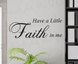 Have Little Faith Me Inspirational Home Living Room Religious God Bible Wall Quote Decal Decoration Lettering Sticker Vinyl Decor Art R36 - thumbnail 1