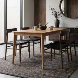Handmade Oak Oulu Dining Table Scandinavian Mid-Century Design - thumbnail 1