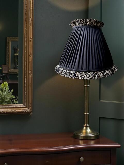 Lynx Animal Print Pleated Lampshade, Tapered Drum Style, Made in The UK - Animal Fabric Lamp Shades - image 1