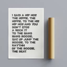 Rappers Delight Lyrics White - Wrapped Frame Canvas Rolled Photo/Poster Print - thumbnail 3