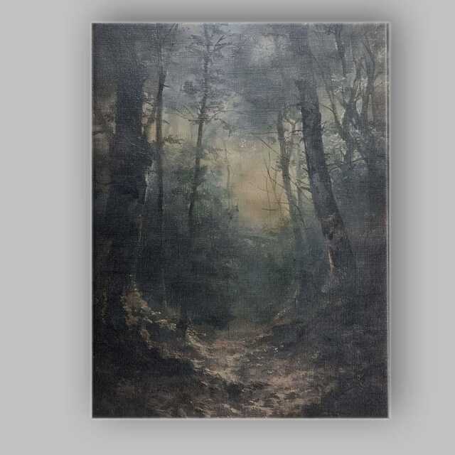 Misty Woodland Path Atmospheric Forest Landscape Canvas Wall Art Print Decor Picture Ready To Hang - image 1