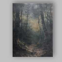 Misty Woodland Path Atmospheric Forest Landscape Canvas Wall Art Print Decor Picture Ready To Hang - thumbnail 1