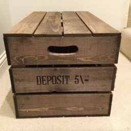 Large Boot & Shoes Lidded Box Vintage Style Reproduction Wooden Bushel Box/ Apple Crate Complete With Lid - thumbnail 3