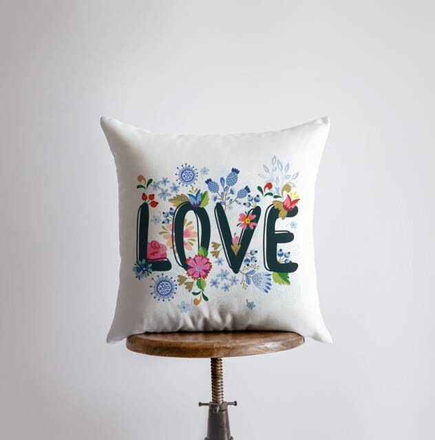 Love Floral Polkadot Pillow Cover - Gospel Home Decor Rustic Farm Famous Quotes Motivational Bedroom - image 1