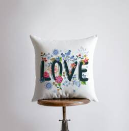 Love Floral Polkadot Pillow Cover - Gospel Home Decor Rustic Farm Famous Quotes Motivational Bedroom - thumbnail 1
