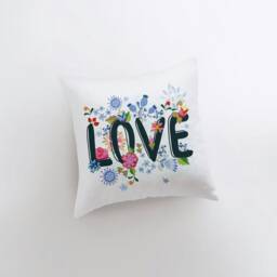 Love Floral Polkadot Pillow Cover - Gospel Home Decor Rustic Farm Famous Quotes Motivational Bedroom - thumbnail 3