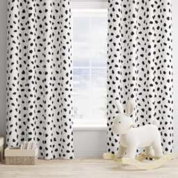 Dalmatian Spots Curtains, Nursery Curtains Blackout Or Non Blackout, With Eyelets, Pencil Pleat Rod Pocket, Spot Decor