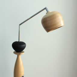 Rustic Wood Floor Lamp Black & White Ash Tree Standing Lamp - thumbnail 3