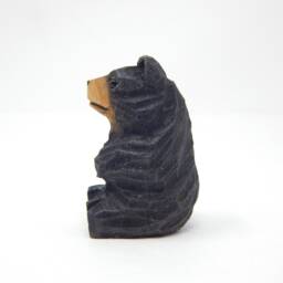 Black Bear Wooden Figurine - Hand-Carved Mini Wildlife Sculpture Decor - thumbnail 4