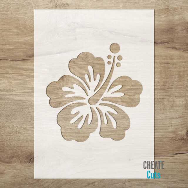 Hibiscus Flower Reusable Stencil For Home/Room Wall Interior Decor - image 1