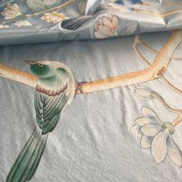G-005 Grand View Garden Chinoiserie Handpainted Silk Drapery - thumbnail 2