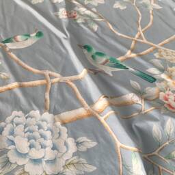 G-005 Grand View Garden Chinoiserie Handpainted Silk Drapery - thumbnail 3