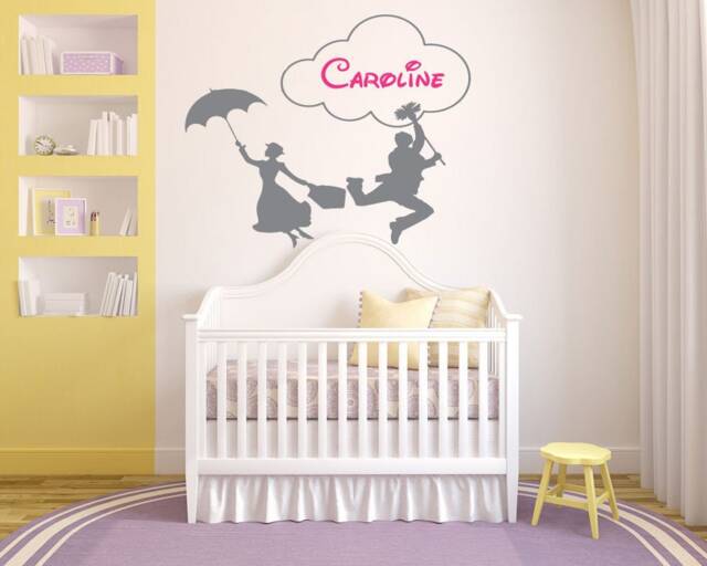 Mary Poppins Nursery Wall Decal Cartoon Quote, Let's Fly A Kite 13Mp - image 1