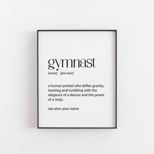 Personalised Gymnast Print - Custom Name Wall Art Perfect Gift For Gymnasts Gymnastics Decor Kids Room Or Gym Birthday - image 1