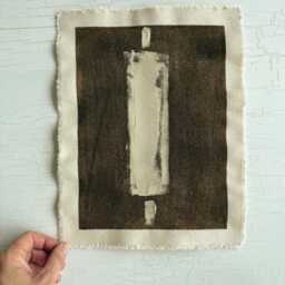 Original Abstract Art On Raw Cotton Canvas Wabi Sabi Neutral Tone Painting - thumbnail 3