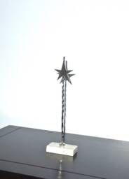 Metal Sculpture, Stainless Steel Marble Base Desktop, Office, Table Sculpture - thumbnail 1