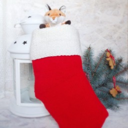 Personalized Knit Christmas Stocking Red Holiday Decor - thumbnail 3