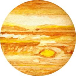 Planet Jupiter Watercolor Wall Decal Sticker Solar System Mural Outer Space Art Removable Peel & Stick Fabric - thumbnail 3