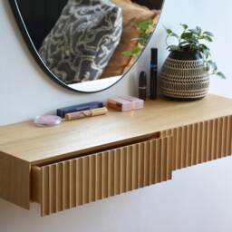 Fluted Dressing Table/Floating Vanity - Made Of Solid Oak - thumbnail 4