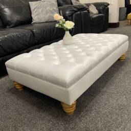 Handmade Extra Large Chesterfield Velvet Footstool Coffee Table - thumbnail 2