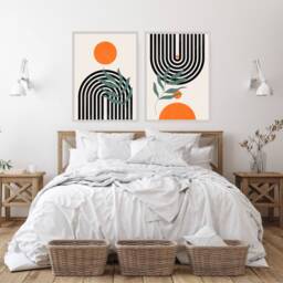 Abstract Wall Art Prints, Set Of 2 Posters, Mid Century Poster, Living Room Print, Modern Art, Home Decor, Scandi Prints - thumbnail 1