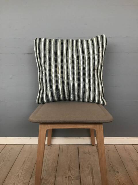 "Grey Striped Sustainable Cushion, 45 X cm, ""Easy Listening" - image 1