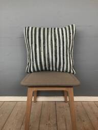 "Grey Striped Sustainable Cushion, 45 X cm, ""Easy Listening" - thumbnail 1