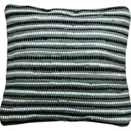 "Grey Striped Sustainable Cushion, 45 X cm, ""Easy Listening" - thumbnail 2