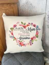 Mother's Day Cushion Personalised Floral Grandma Gift For Mum - thumbnail 1
