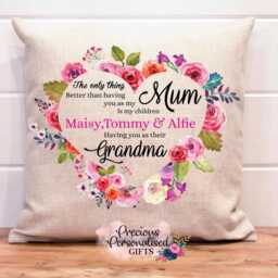 Mother's Day Cushion Personalised Floral Grandma Gift For Mum - thumbnail 2