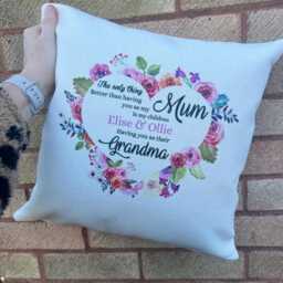 Mother's Day Cushion Personalised Floral Grandma Gift For Mum - thumbnail 3