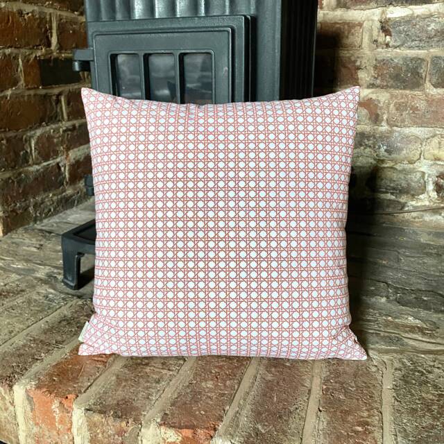 383. Orange Check 100% Cotton Cushion Cover, Various Sizes - image 1