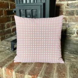 383. Orange Check 100% Cotton Cushion Cover, Various Sizes - thumbnail 1