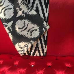 Black Chevron Motif Velvet Ikat Pillow Cover Handwoven Silk Accent Cushion - thumbnail 4