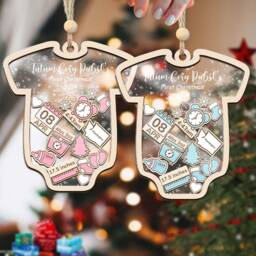 Baby's First Christmas Ornament 2024, Baby 1st Ornament, Babies Shower Gift, Newborn New Gift
