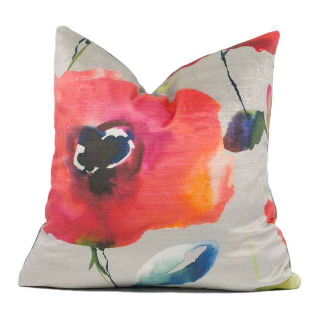 Voyage - Nerissa Velvet Grenadine Chic Modern Floral Cushion Cover Handmade Throw Pillow Designer Home D??cor - image 1