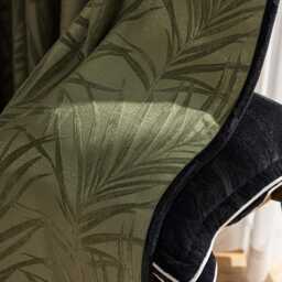 Gaye Leafy Blackout Curtain With Black Trim, 3 Colors, Thick Thermal Room Darkening Curtain, Modern Drapery For Bedroom Living Room, 1Pc - thumbnail 3