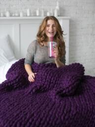 Warm Gift, Chunky Blanket, Lap & Sofa Gift For Her, Handmade Throw, Blanket, Home, Giant Afghan - thumbnail 1