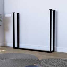 Radiator Cover Console Table With Shelf - Custom Height Narrow Hallway Modern Industrial Entryway Slim Metal & Wood - thumbnail 3
