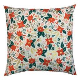 Rifle Paper Co Holiday Classics Poinsettias in Cream Canvas Fabric Pillow Cover - thumbnail 3
