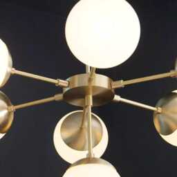 Sputnik Chandelier - Modern Brass Globe Pendant Light Mid Century Lighting - thumbnail 3