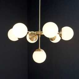 Sputnik Chandelier - Modern Brass Globe Pendant Light Mid Century Lighting - thumbnail 2