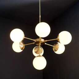 Sputnik Chandelier - Modern Brass Globe Pendant Light Mid Century Lighting - thumbnail 1