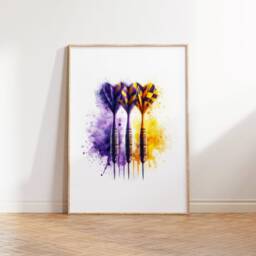 Darts Poster Print Set - 3 Posters - Watercolour Gift Game Room Artwork Prints Home Wall Art Decor - thumbnail 2