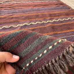 4x6 Handwoven Afghan Kilim Rug - Wool Flatweave Carpet With Striped Tribal Design Boho Accent For Home Or Studio Space Gift - thumbnail 4