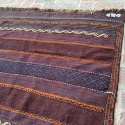 4x6 Handwoven Afghan Kilim Rug - Wool Flatweave Carpet With Striped Tribal Design Boho Accent For Home Or Studio Space Gift - thumbnail 3